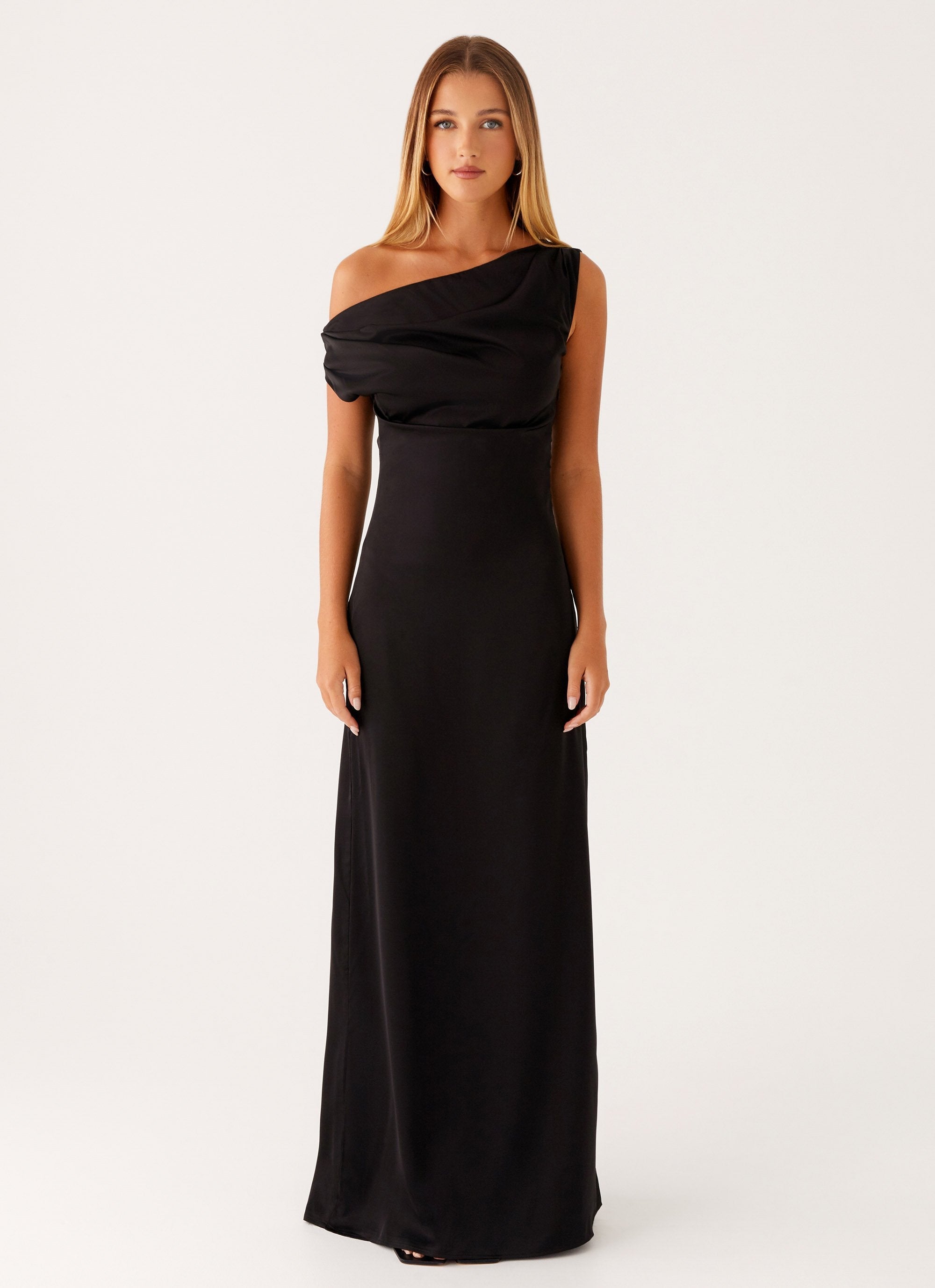 Léa Long Satin Dress Heart of Crystal